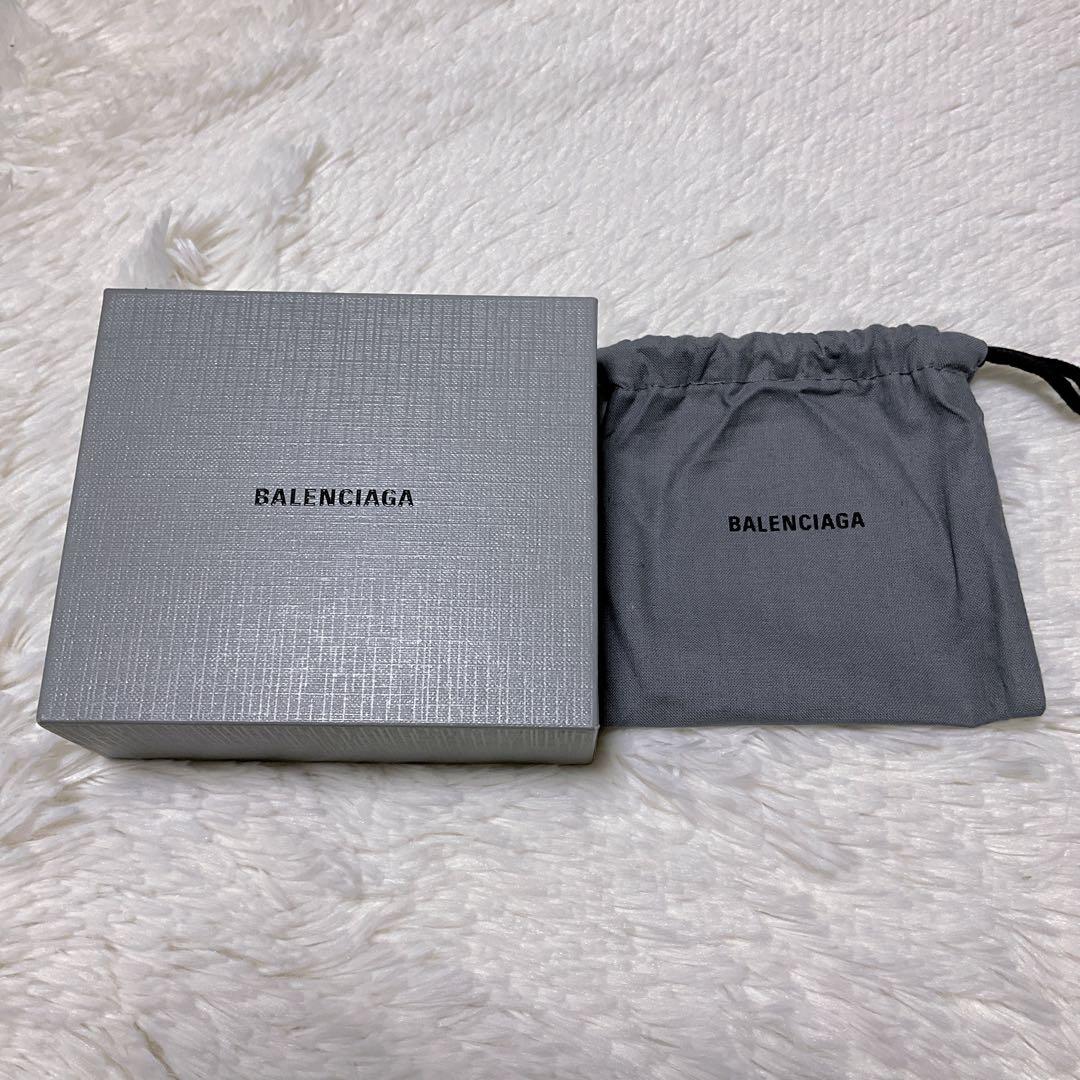 ♡美品♡バレンシアガ エブリディ キャッシュ 三つ折り財布 レザー ロゴ 黒