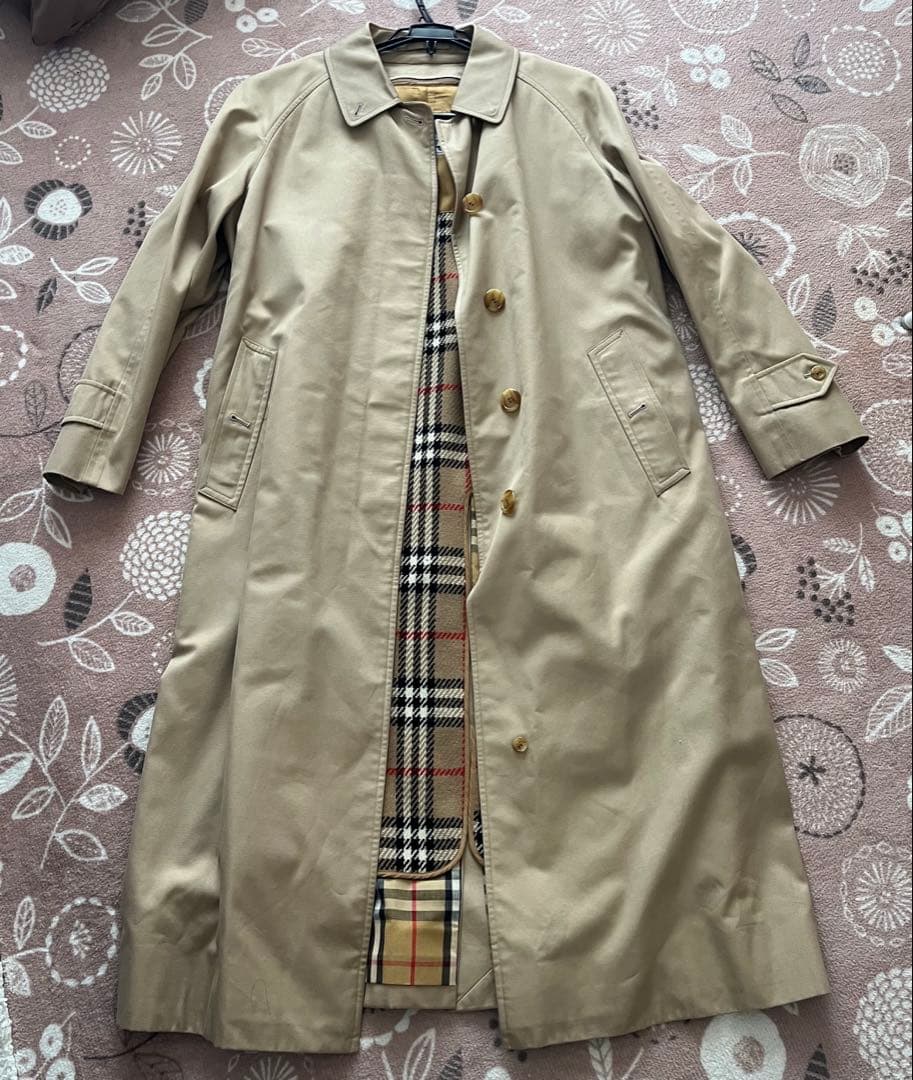 ユニセックス　バーバリー チェック柄裏地 トレンチコート