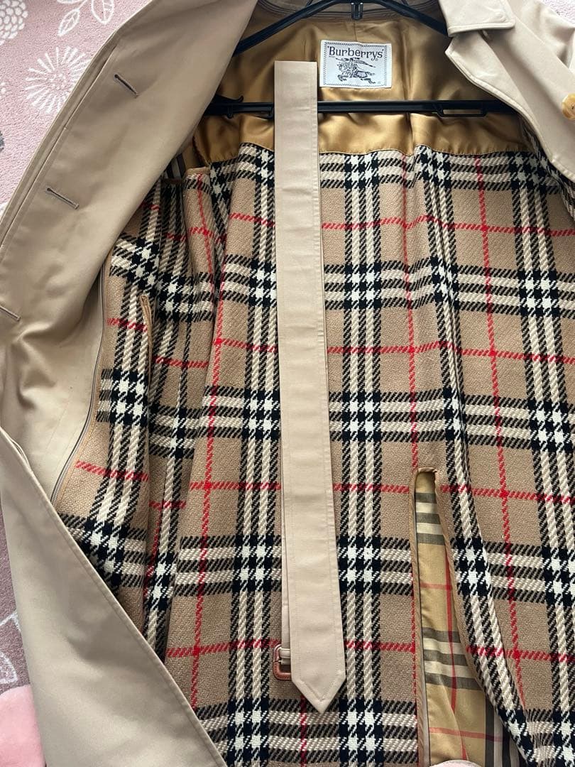 ユニセックス　バーバリー チェック柄裏地 トレンチコート