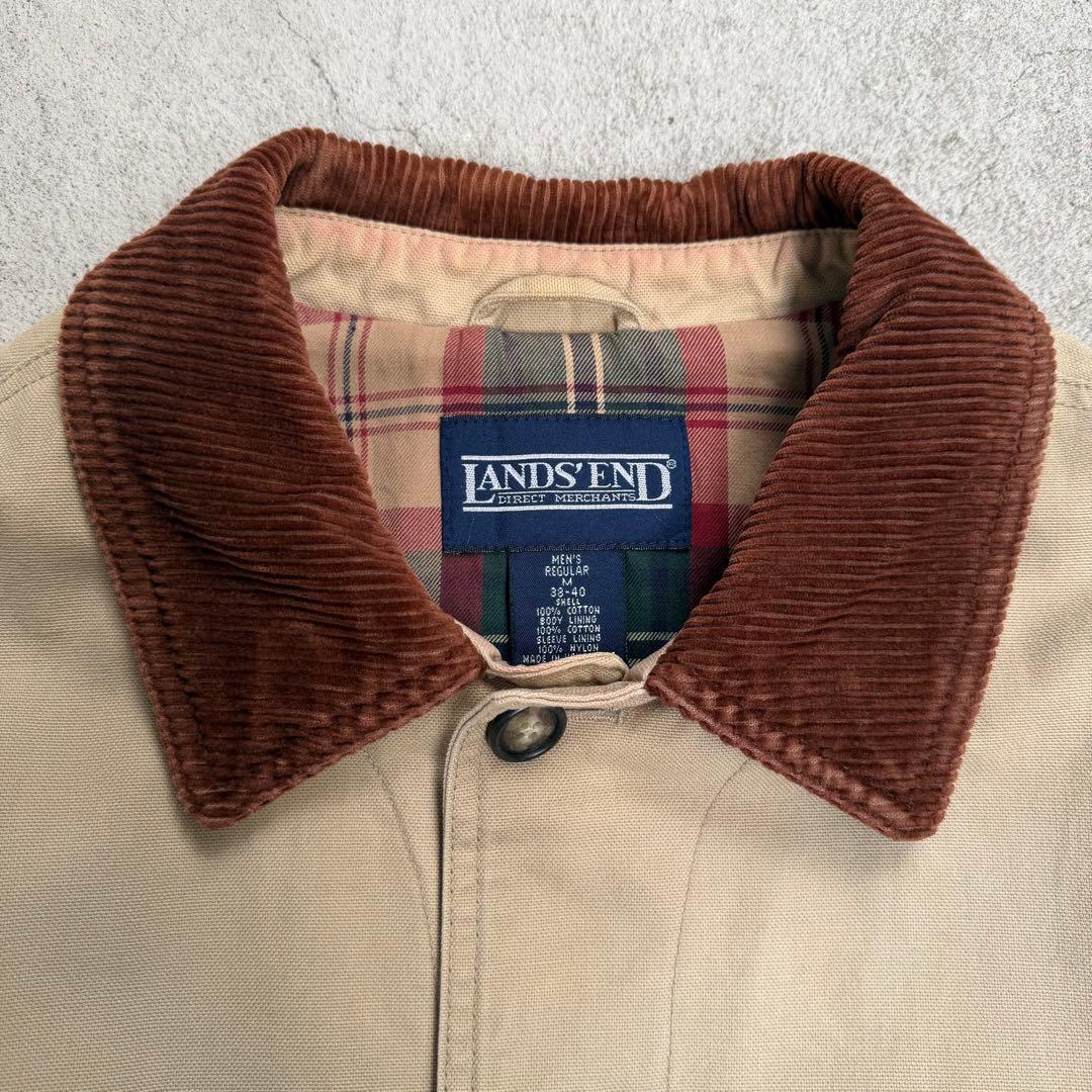 90s LANDS’ END コーデュロイ襟 コットン ハンティングジャケット