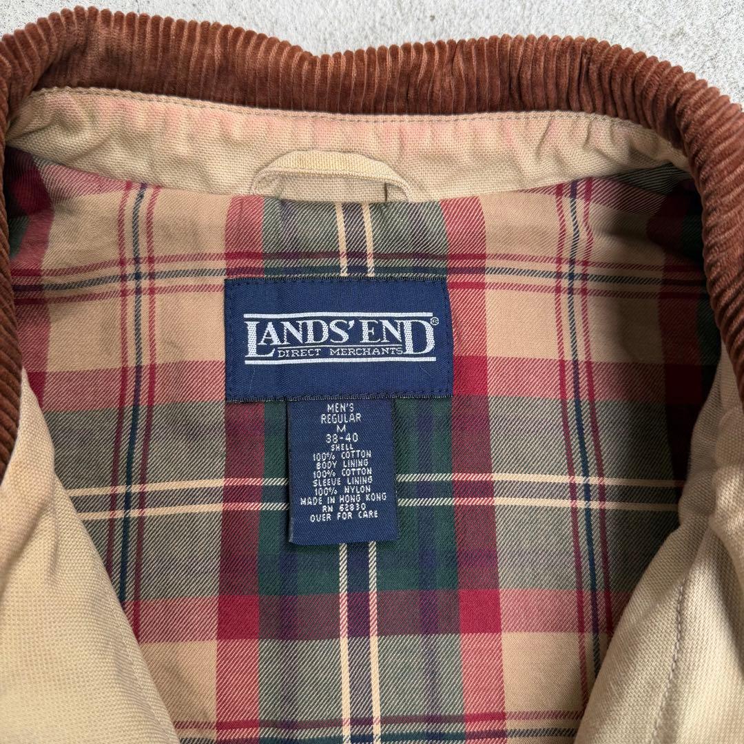 90s LANDS’ END コーデュロイ襟 コットン ハンティングジャケット