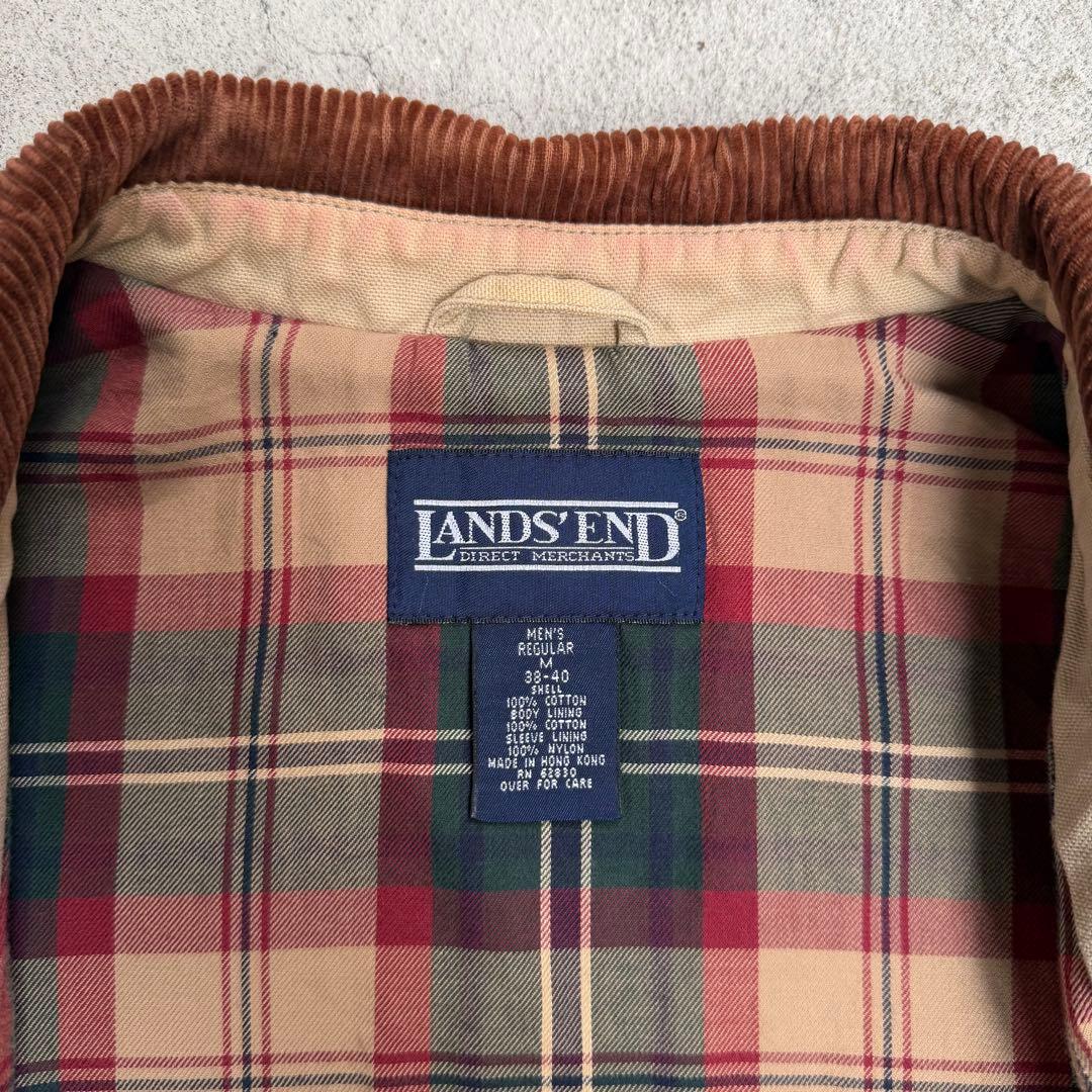90s LANDS’ END コーデュロイ襟 コットン ハンティングジャケット