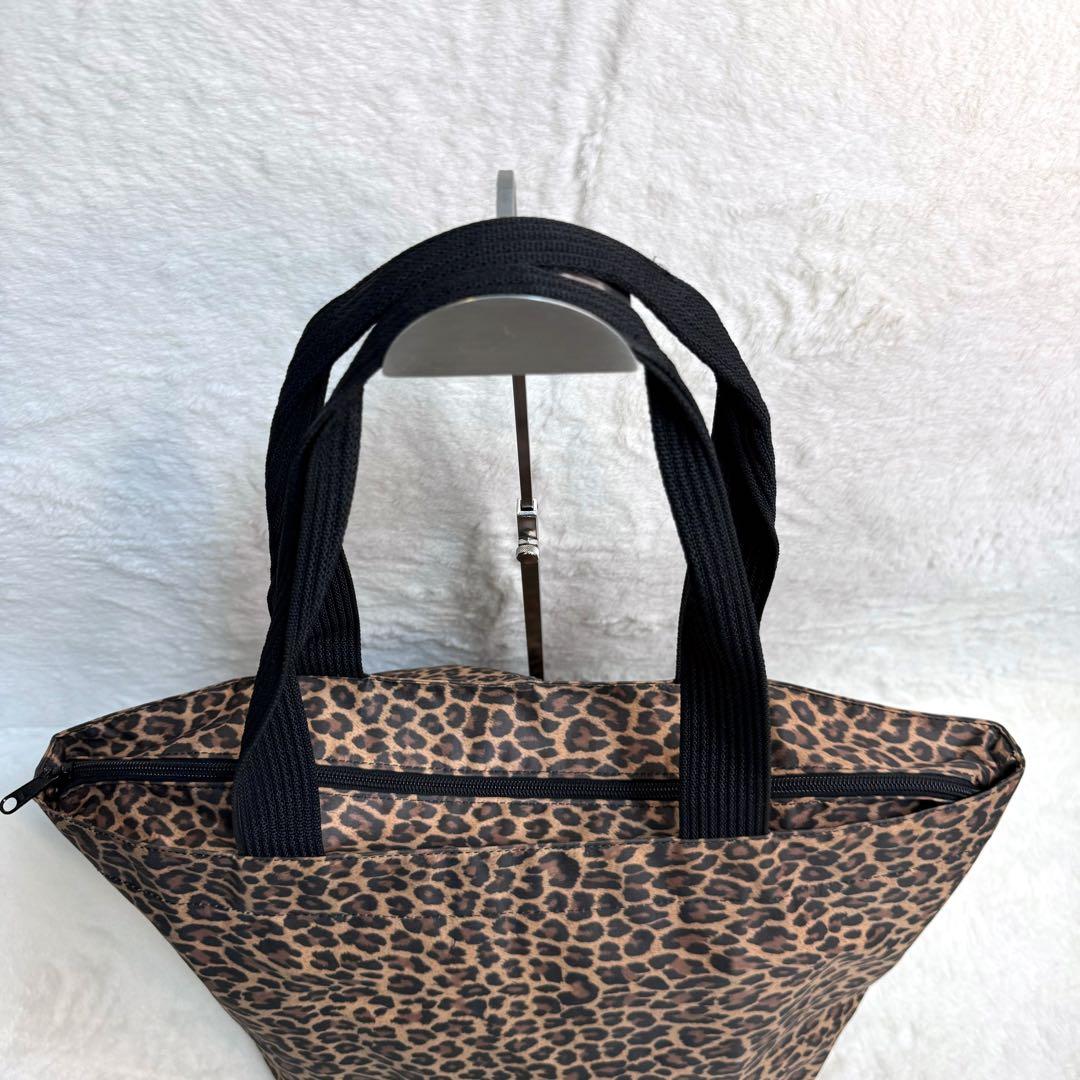 【美品】エルベシャプリエ　舟形　トートバッグ　レオパード　パンサー　Lサイズ