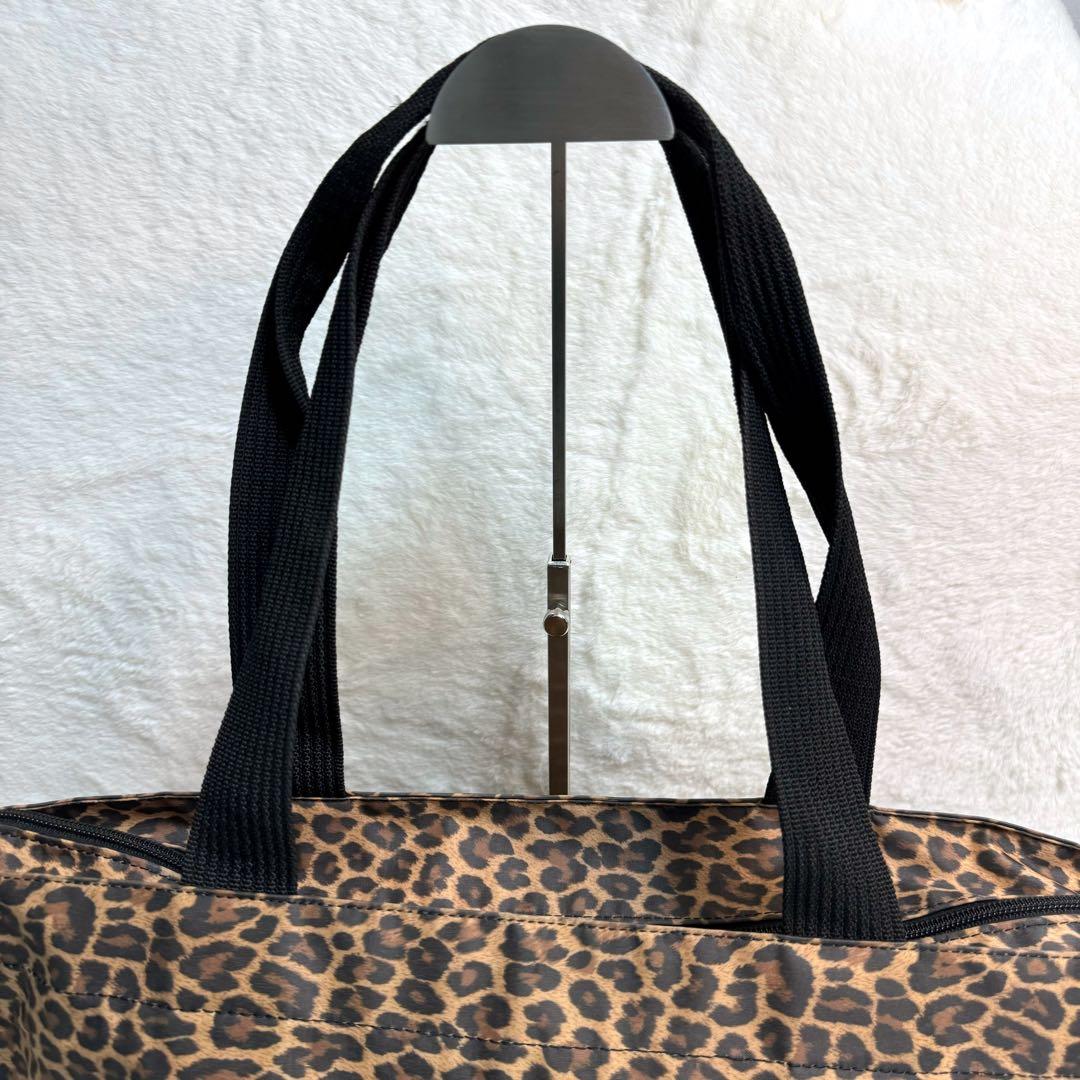【美品】エルベシャプリエ　舟形　トートバッグ　レオパード　パンサー　Lサイズ