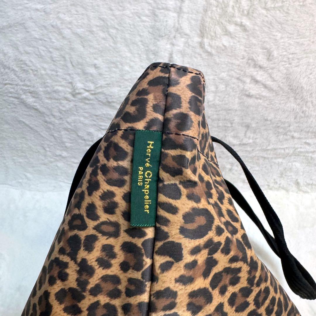 【美品】エルベシャプリエ　舟形　トートバッグ　レオパード　パンサー　Lサイズ