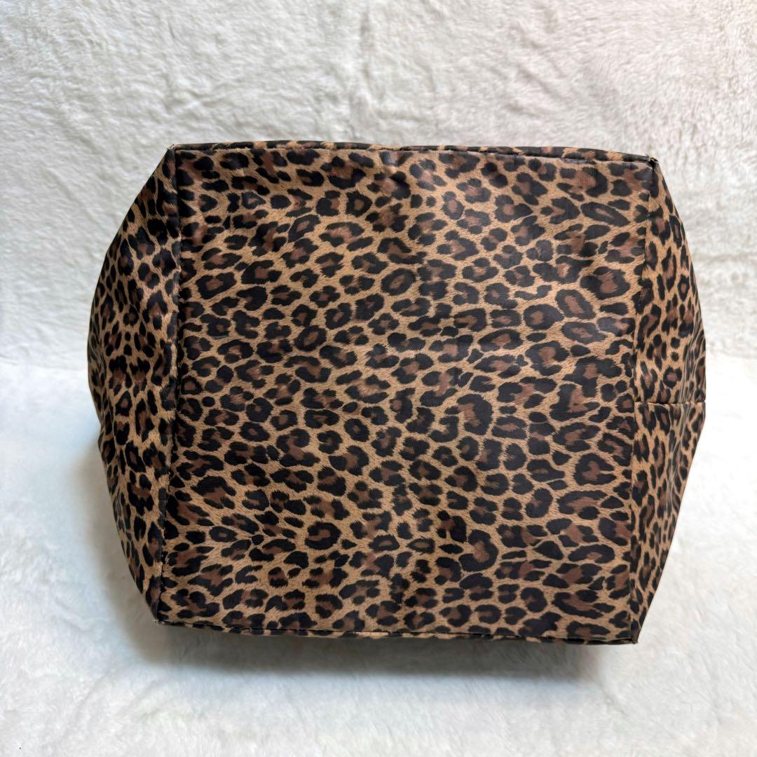 【美品】エルベシャプリエ　舟形　トートバッグ　レオパード　パンサー　Lサイズ