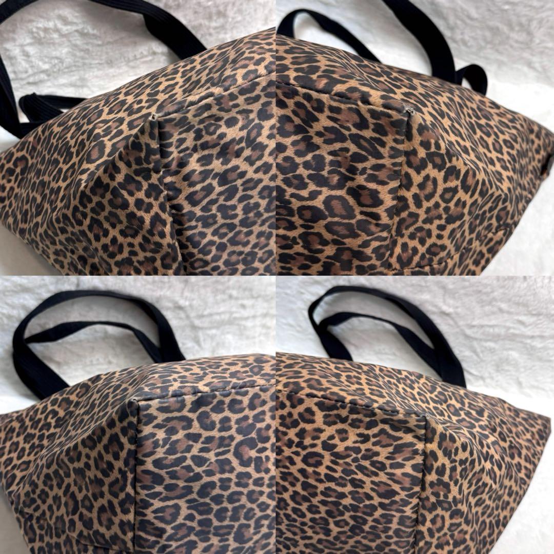 【美品】エルベシャプリエ　舟形　トートバッグ　レオパード　パンサー　Lサイズ