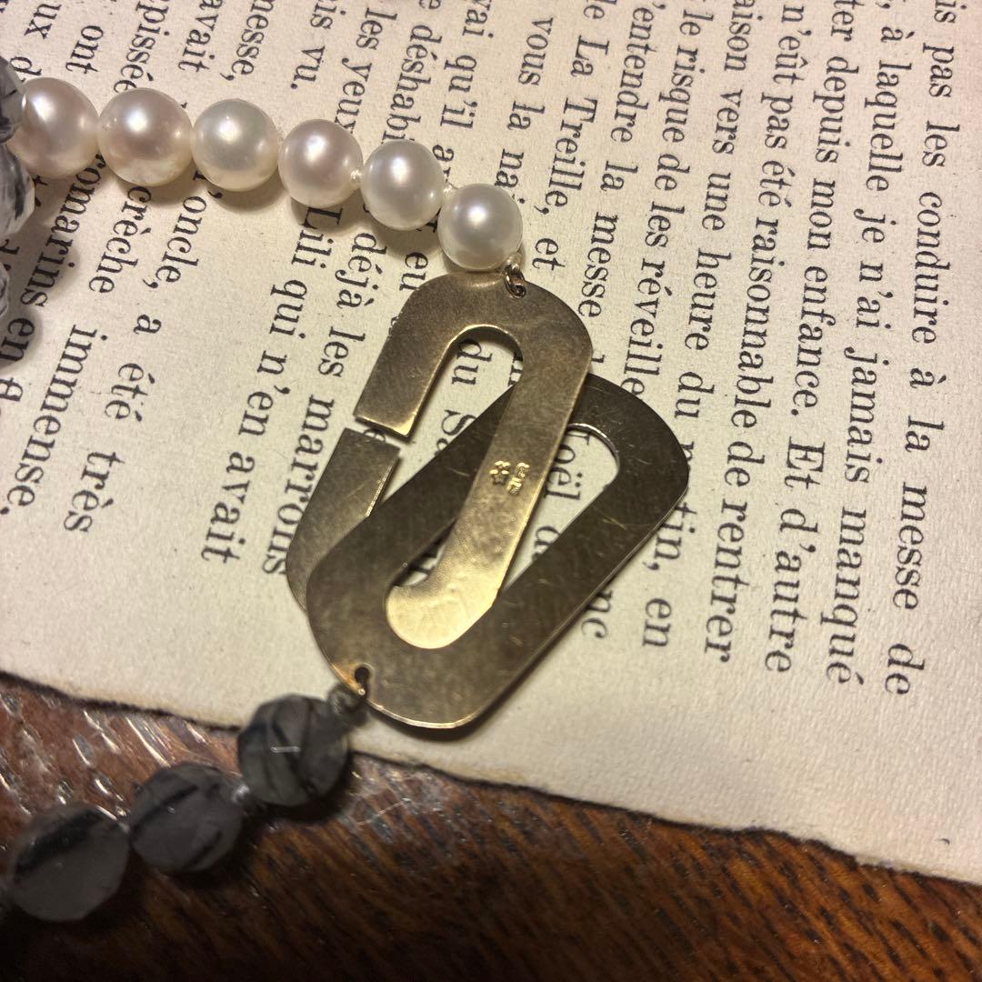 talkative ルチルクォーツ×淡水パール ネックレス