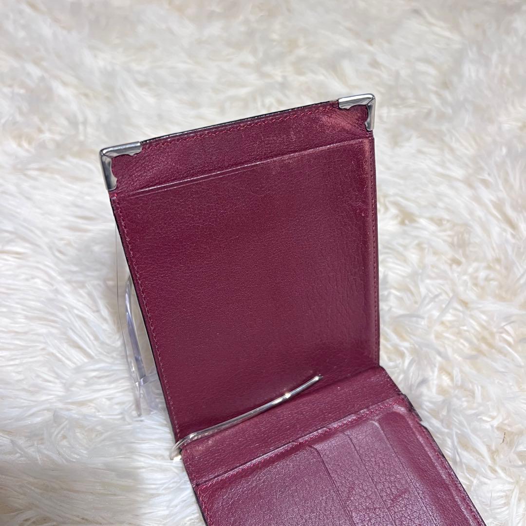 【美品】カルティエ　カードケース　二つ折り　ブラック　マストライン　札入れ