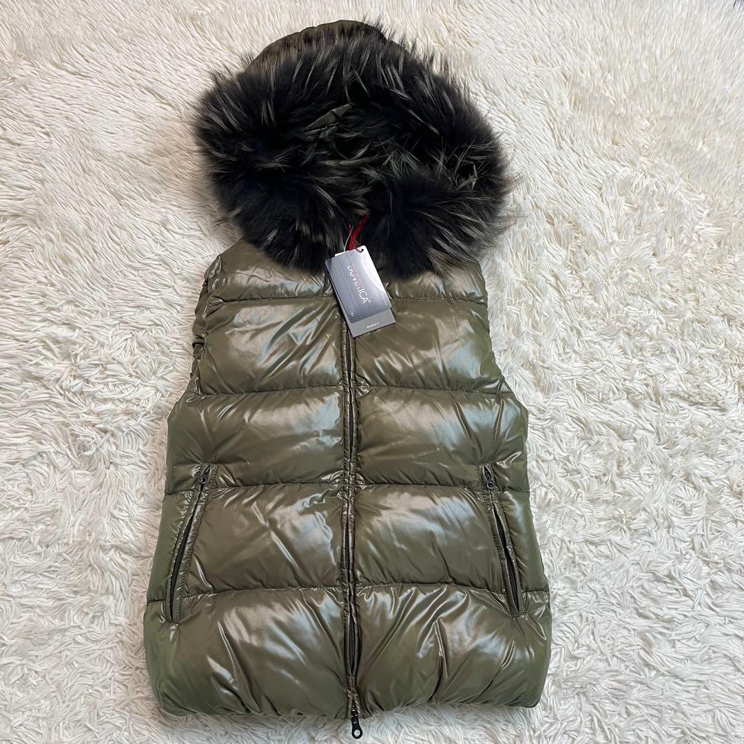 【タグ付き】DUVETICA　ダウンベスト　ラクーンファー　フェザー