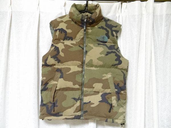 ゴールドウイン ノースフェイス ダウンベスト ダウン80% 迷彩 M