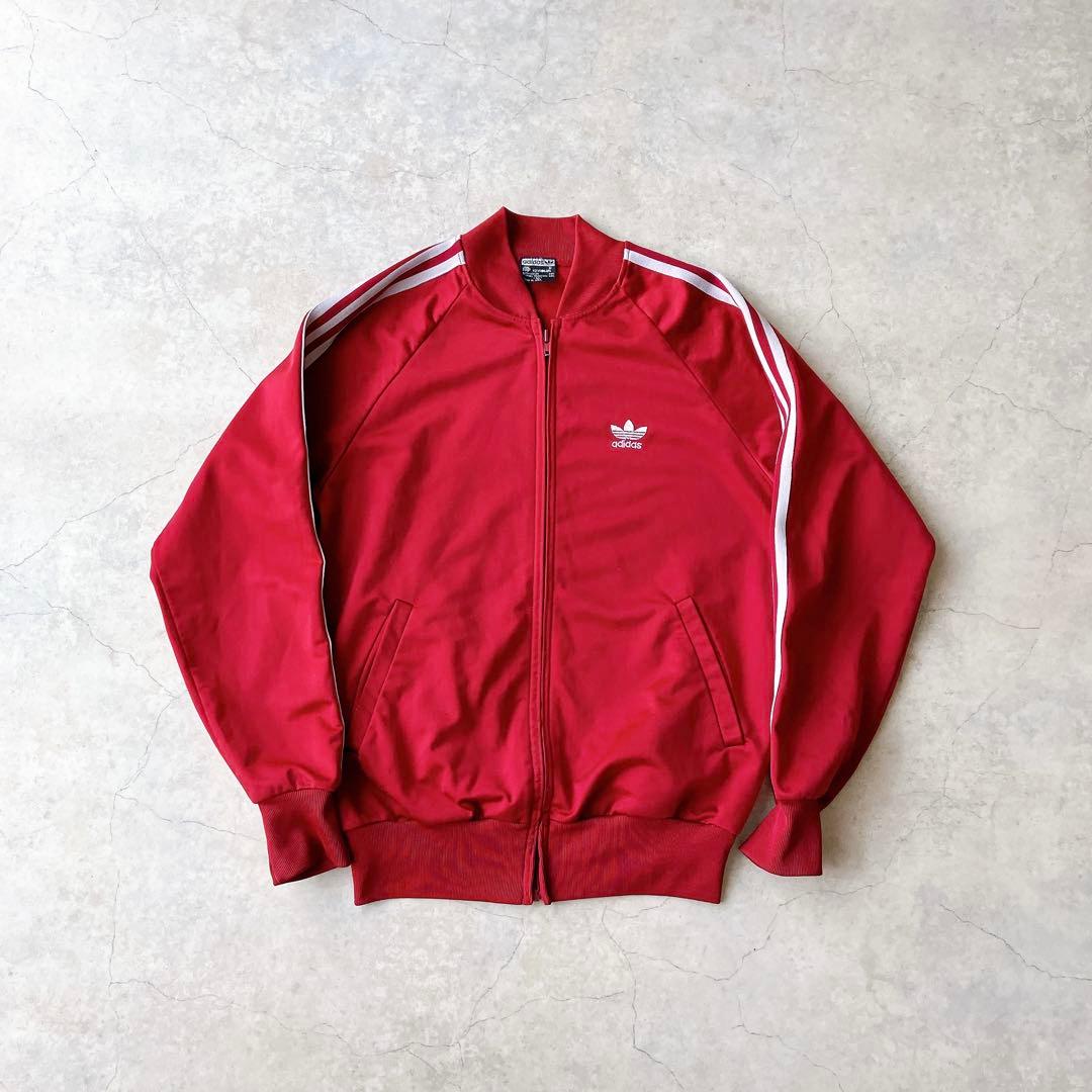 70s adidas atp トラックジャケット 黒タグ usa製 エンジ