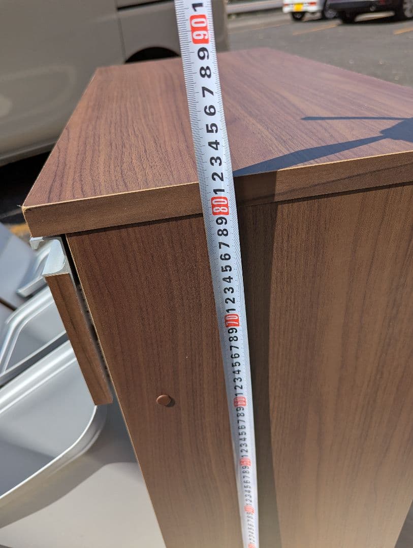 ウォールナット ペールカウンター ゴミ箱 フタ付き キッチンカウンター