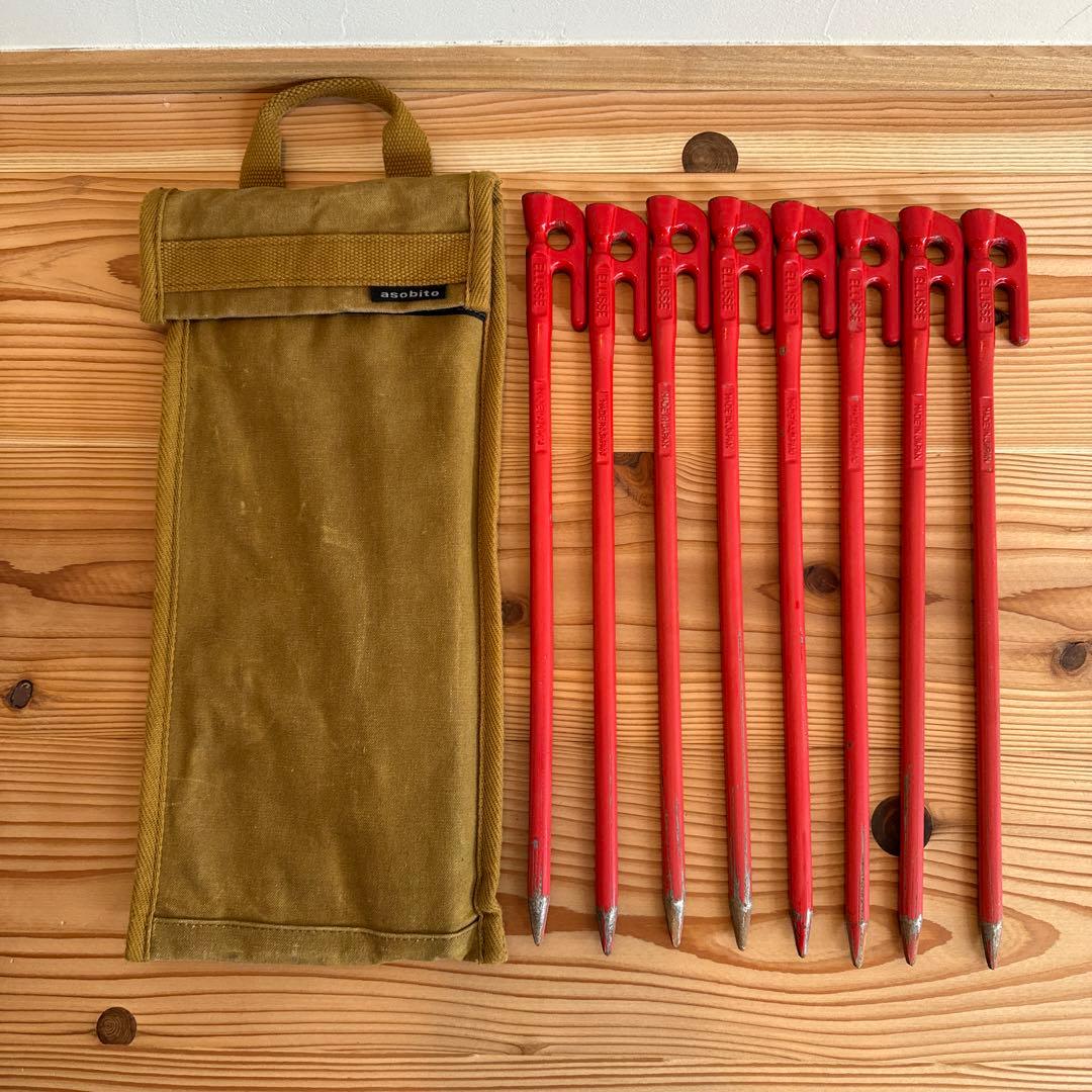 村の鍛冶屋 38cm ペグ レッド 8本