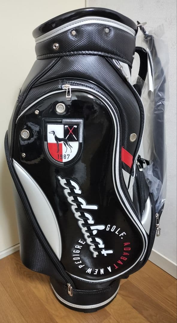 【新品】アタバット キャディバッグ　ブラック エナメル adabat