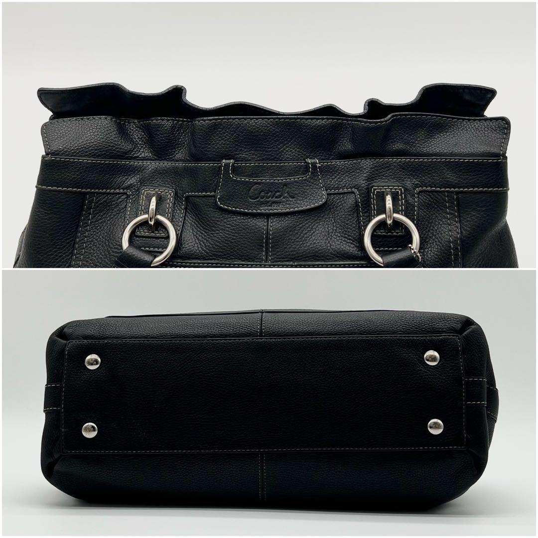 COACH ペネロピ トートバッグ ショルダー レザー シルバー金具 ブラック