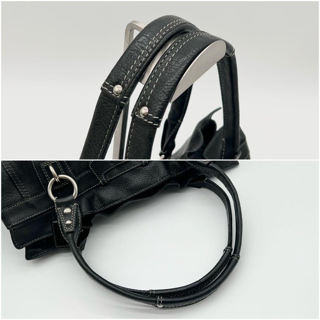 COACH ペネロピ トートバッグ ショルダー レザー シルバー金具 ブラック