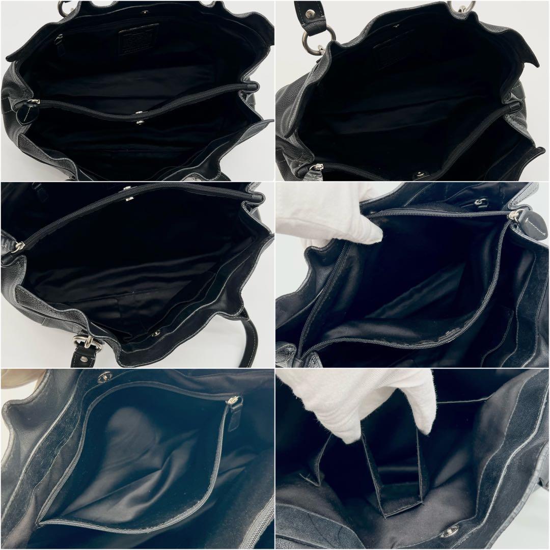 COACH ペネロピ トートバッグ ショルダー レザー シルバー金具 ブラック