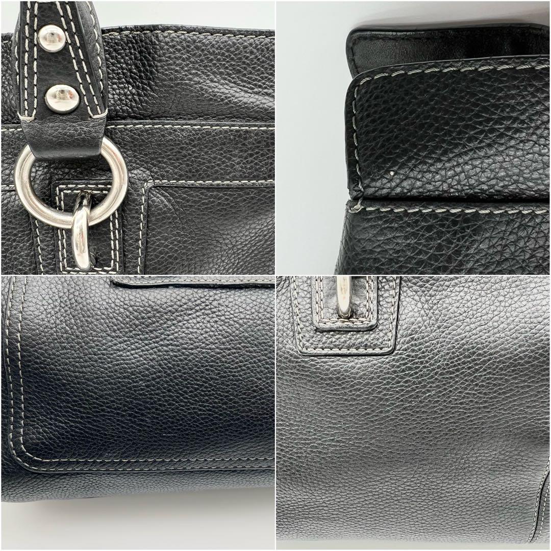 COACH ペネロピ トートバッグ ショルダー レザー シルバー金具 ブラック