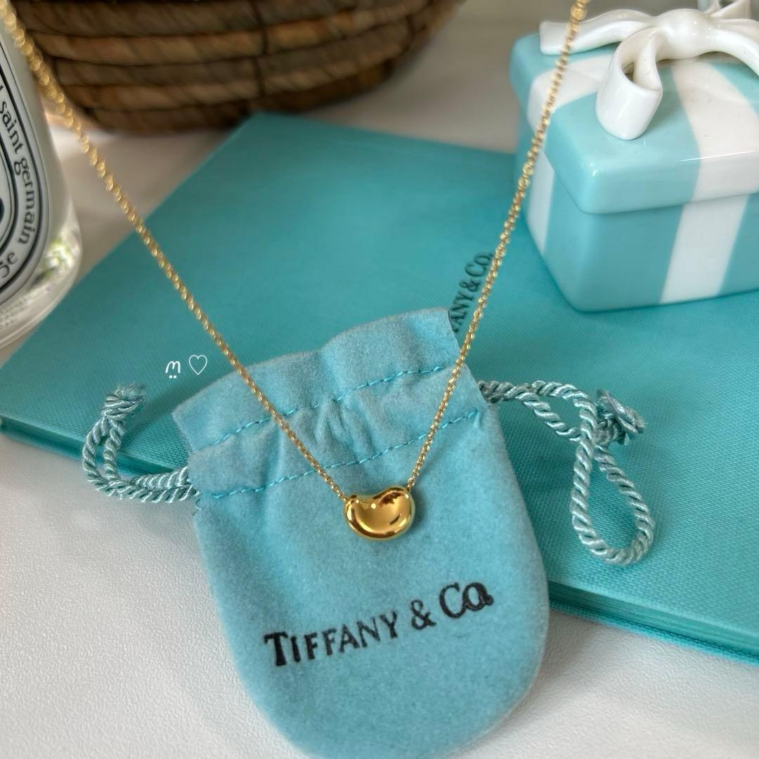 ティファニー　ビーンズネックレス　ペンダント　10mm3.1g　18Kゴールド