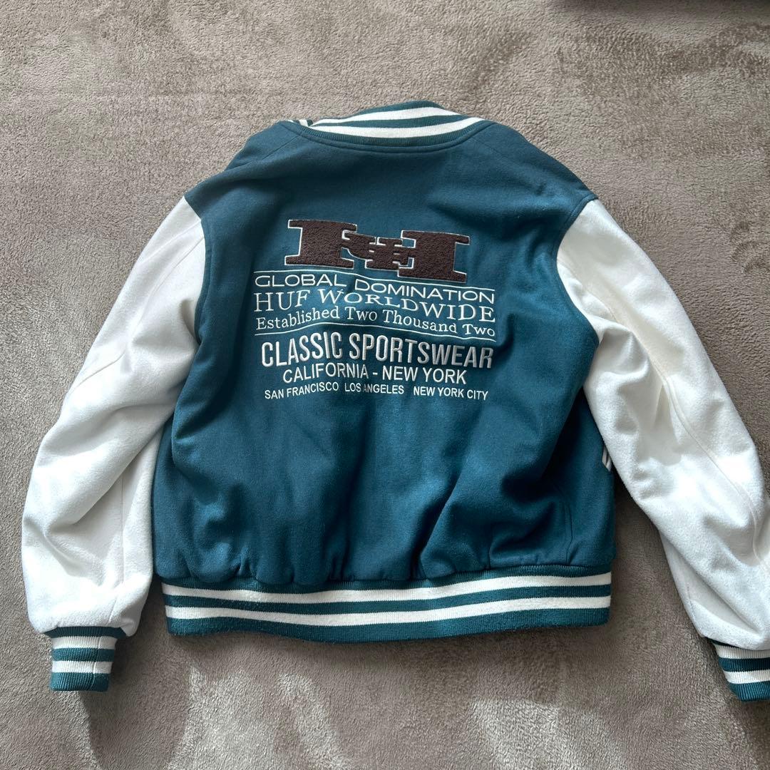 2*M様 HUF スタジャン Mサイズ 青/白