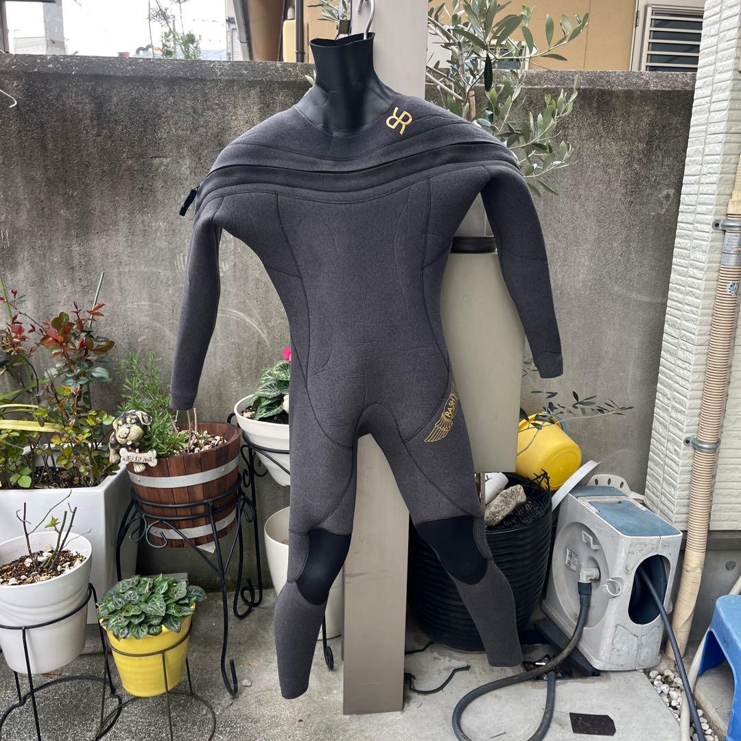 チェストジップジャージフルスーツ裏起毛　4ミリRushグレー レディース　MO