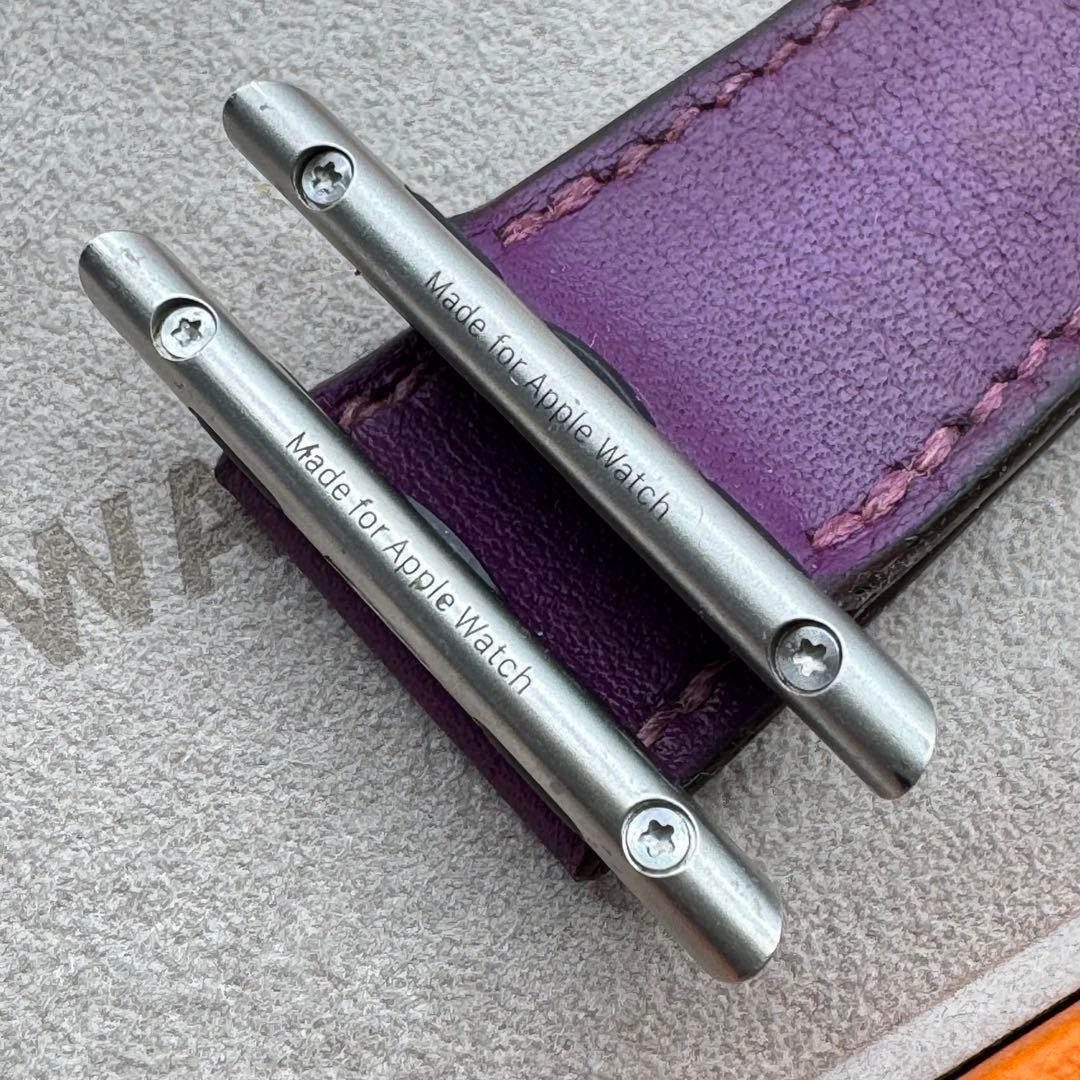 2126 Apple Watch エルメス　アネモネ　紫　HERMES レザー