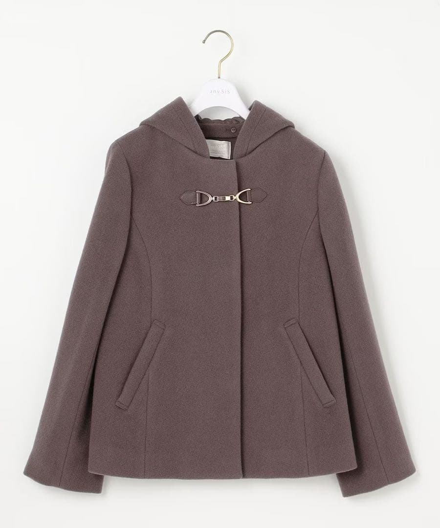 ANY SIS ༶ 2WAYファインウールモッサ ショートコート/ブラウン