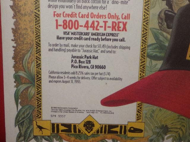 マクドナルド★ポスター★35★ビンテージ★壁掛け★ジュラシックパーク★恐竜