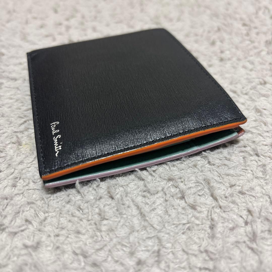 ポールスミス 財布 二つ折り レザー ブラック　イタリア製