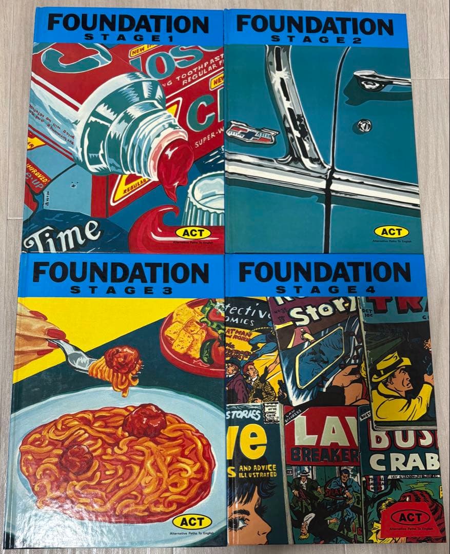 土屋秀、湯村輝彦、永井博 イラスト 英会話カセットテープ、テキスト、マップセット