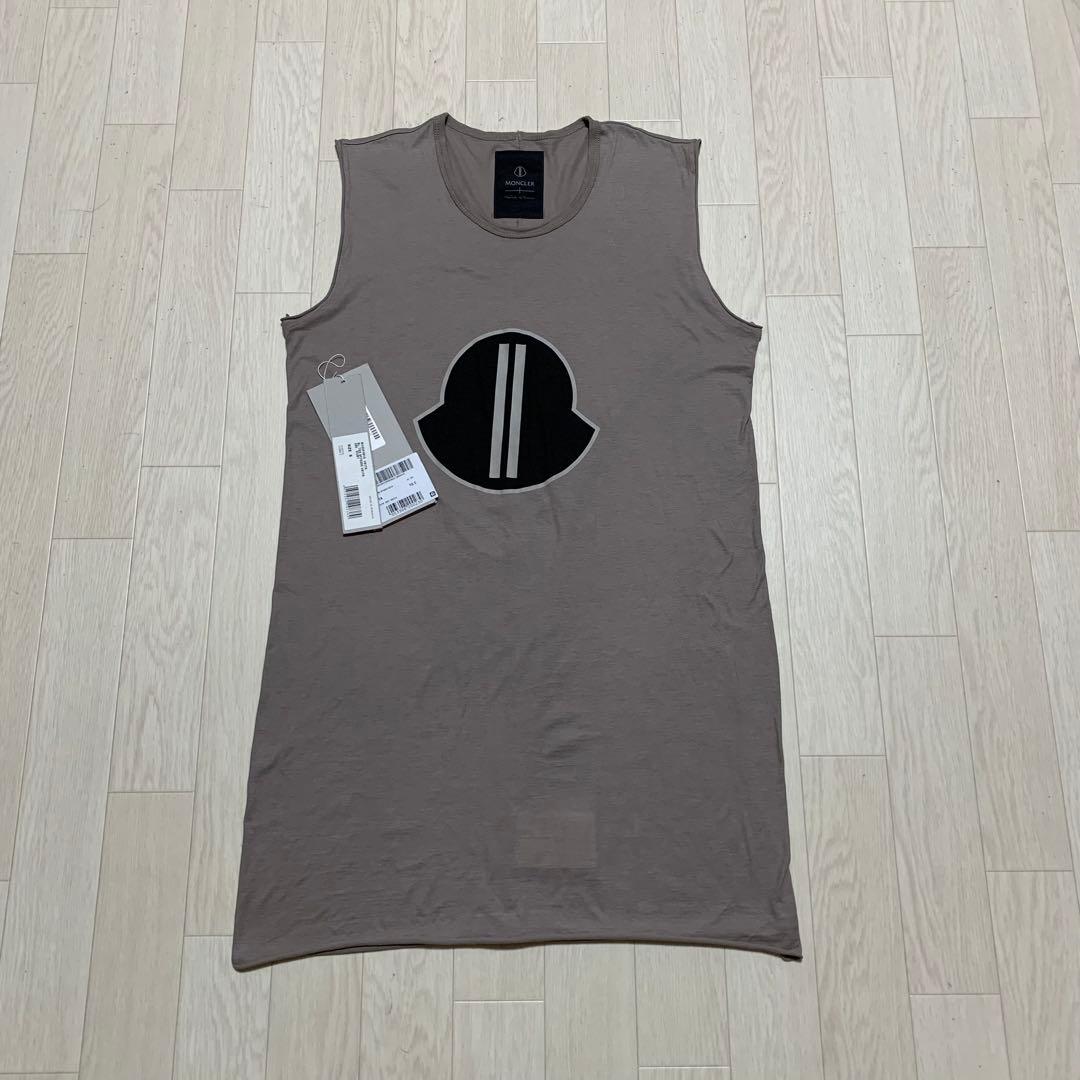 MONCLER Rick owens タンクトップ ロゴ入り　グレー　4S408