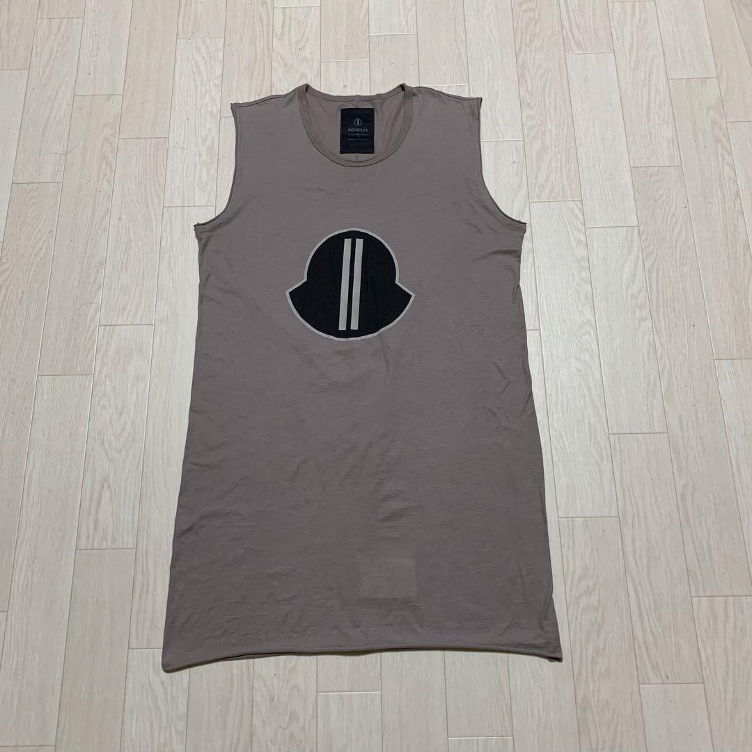 MONCLER Rick owens タンクトップ ロゴ入り　グレー　4S408
