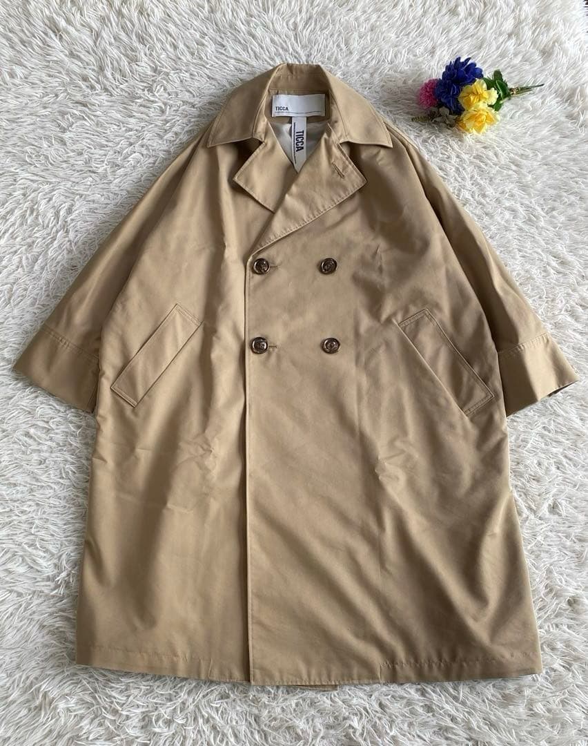 せっさんTICCA ティッカ　テントトレンチコート　ベージュ