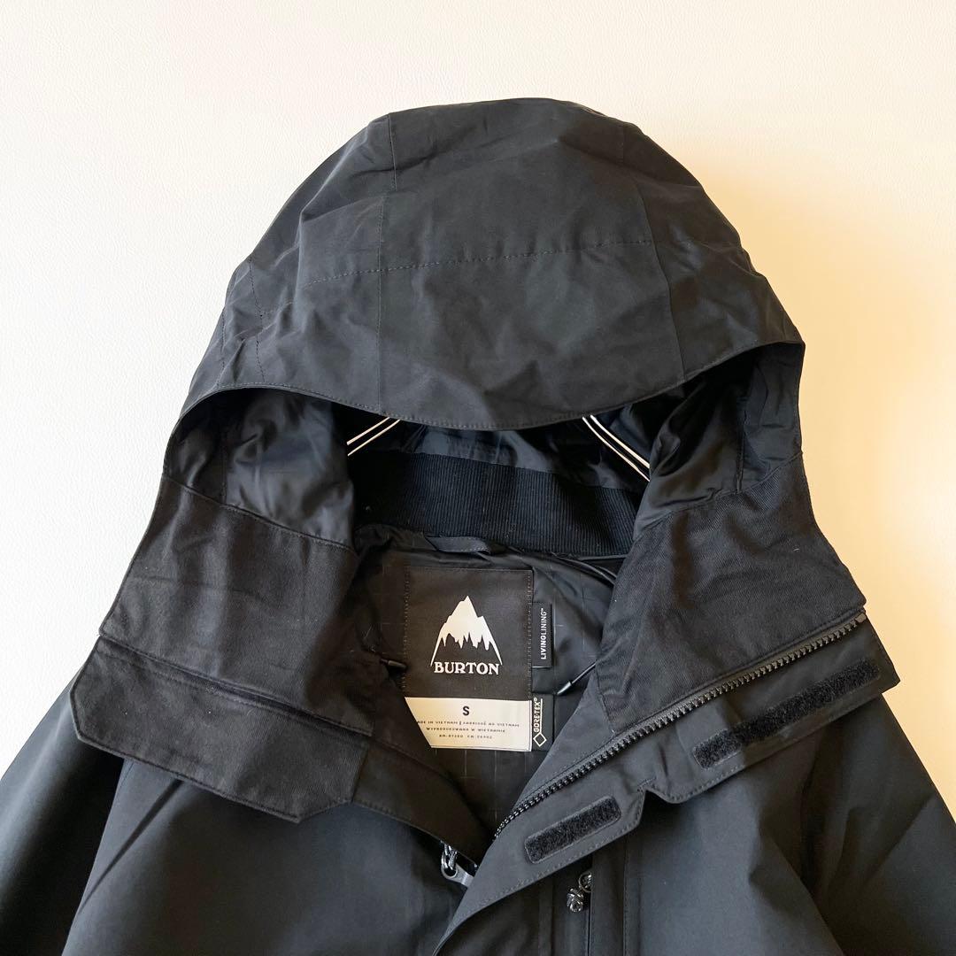 3234【美品】バートン　ジャケット ゴアテックス 無地 メンズ 黒　S