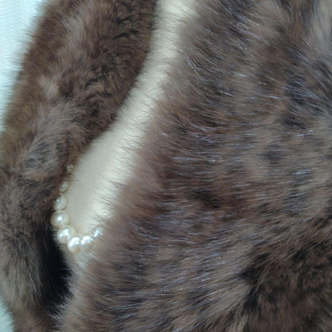 未使用✩幅45センチ✩ヤーン✩ロシアンセーブル✩ポケット有✩ファーショール