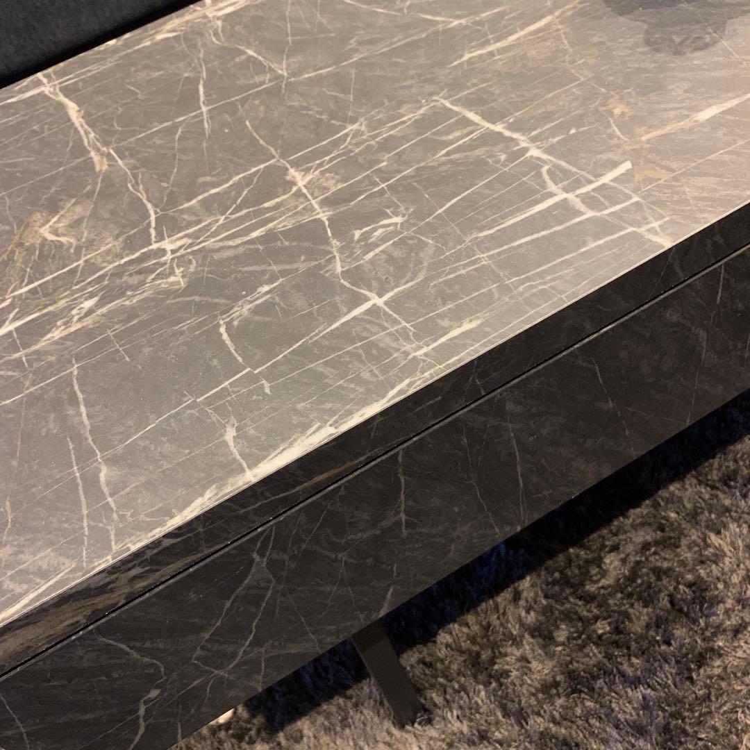 テーブル センターテーブル ローテーブル 幅120cm 木製 大理石調柄