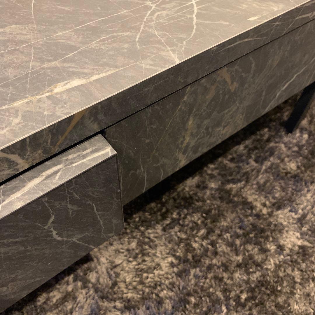 テーブル センターテーブル ローテーブル 幅120cm 木製 大理石調柄