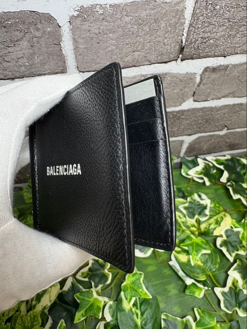 BALENCIAGA ブラックレザー マネークリップ