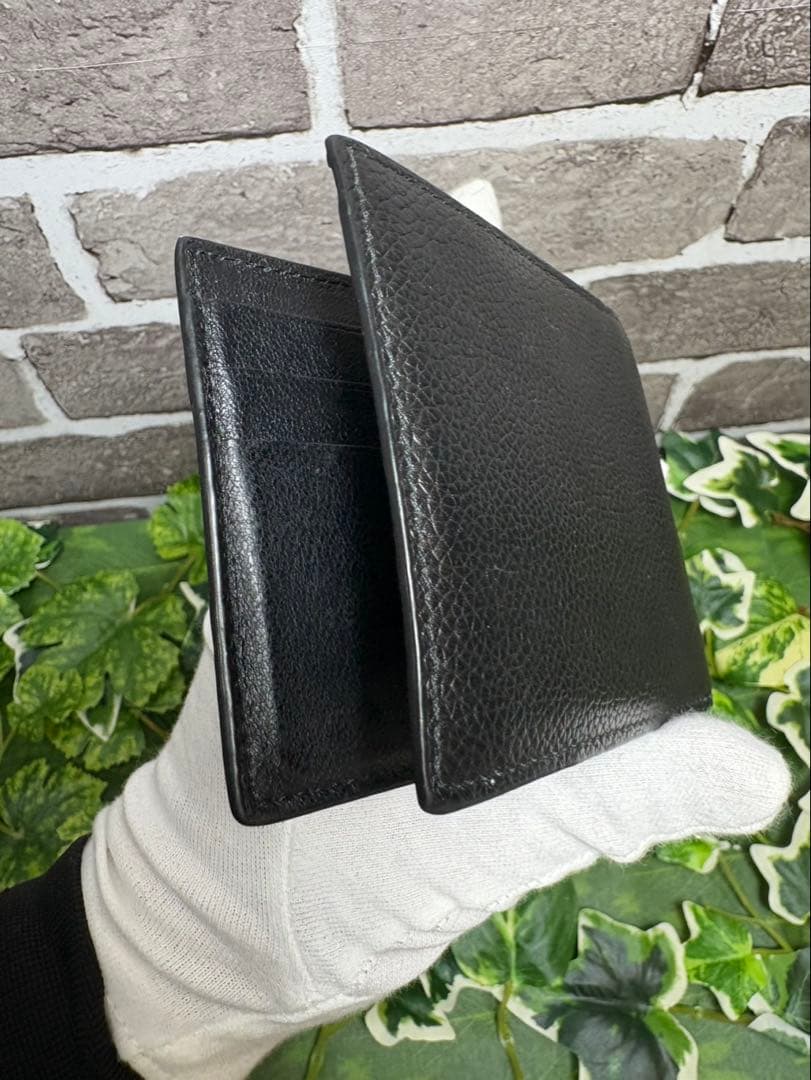 BALENCIAGA ブラックレザー マネークリップ