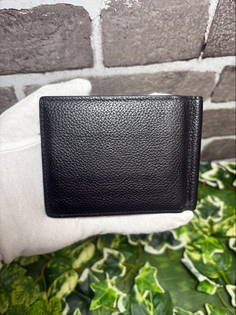 BALENCIAGA ブラックレザー マネークリップ