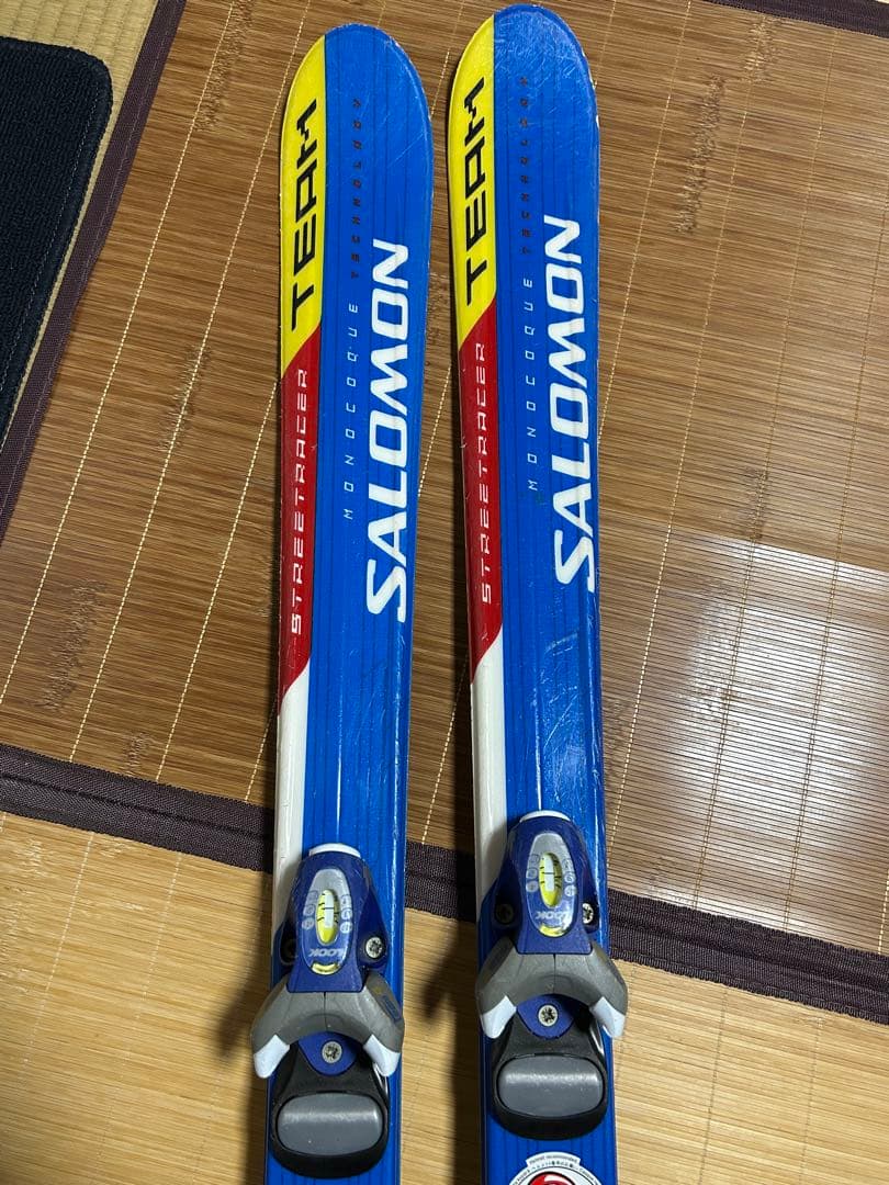 SALOMON TEAM スキー板 130cm 青　ブーツ　ストック　3点セット