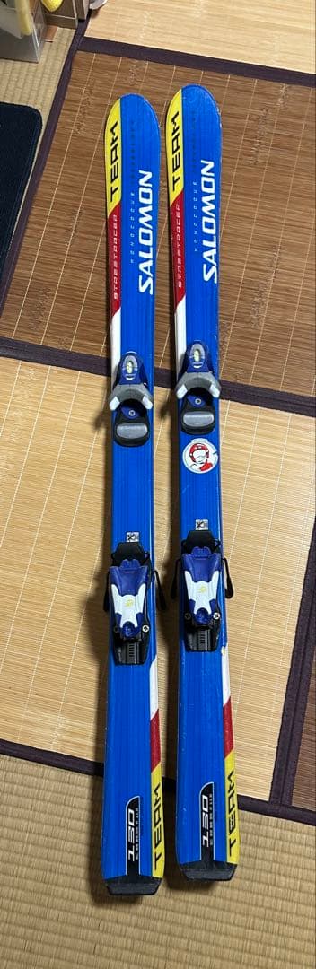 SALOMON TEAM スキー板 130cm 青　ブーツ　ストック　3点セット