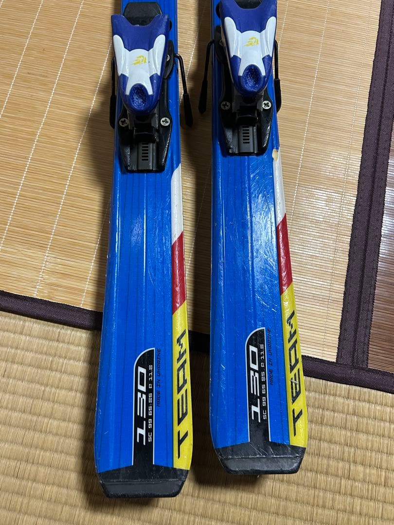 SALOMON TEAM スキー板 130cm 青　ブーツ　ストック　3点セット