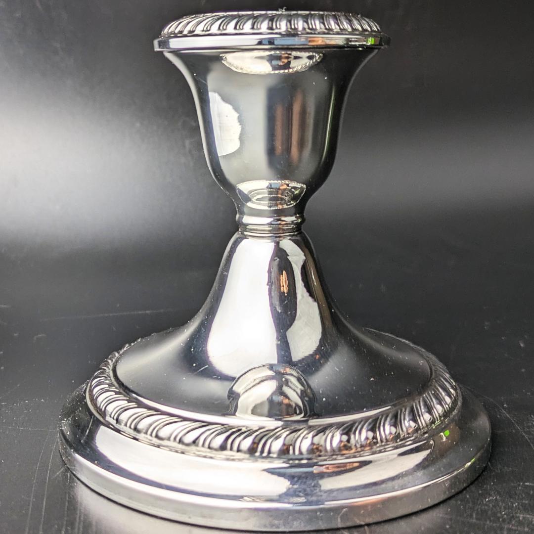 ペアGorham 667 銀製 キャンドルスタンド ロープ装飾アンティーク 米国