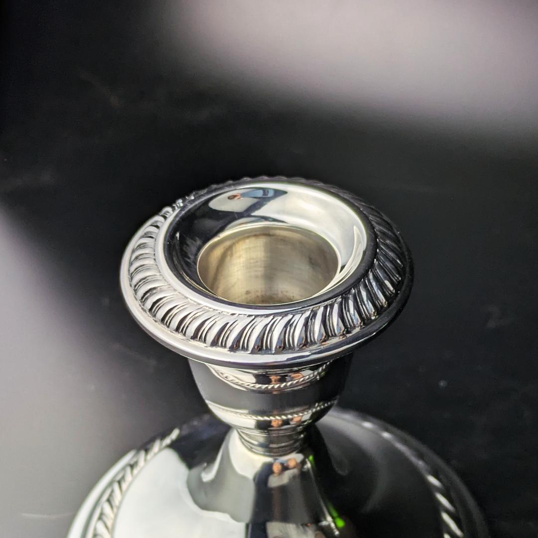 ペアGorham 667 銀製 キャンドルスタンド ロープ装飾アンティーク 米国