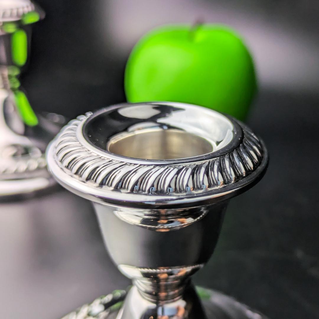 ペアGorham 667 銀製 キャンドルスタンド ロープ装飾アンティーク 米国