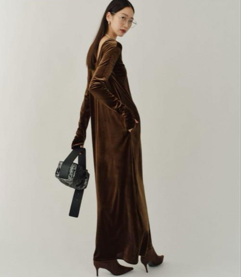 お値下げ中【yae】2way Uneck velours long dress
