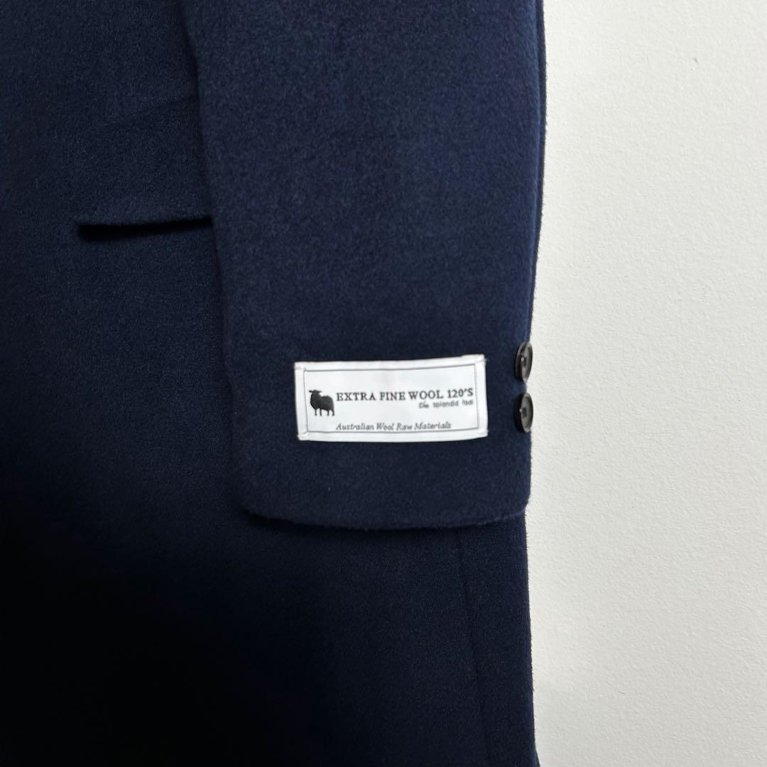 BEAUTY&YOUTH ソリッド 120S メルトン チェスターコートネイビー