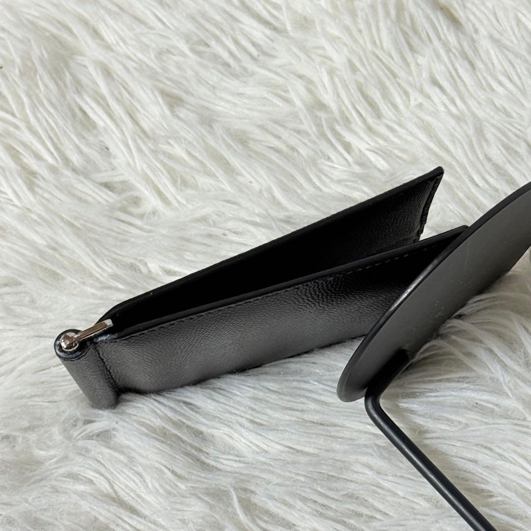 ⭐️未使用⭐️　サンローラン　マネークリップ　二つ折り財布　シルバー金具　黒